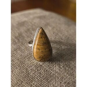 Jasper Sterling Ring Vintage Petite  Sz 4